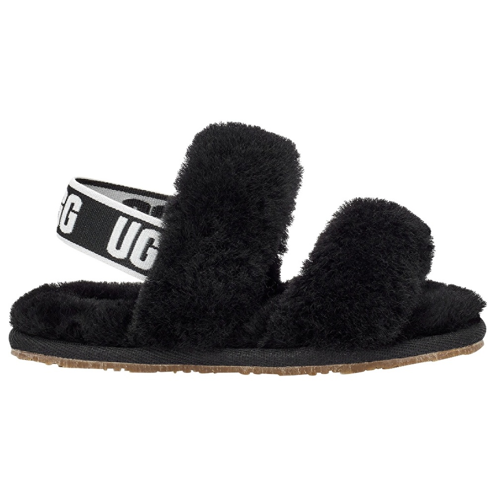 Ugg Oh-Yeah Girls TD 'Black' Slides 1116636T NWT NIB Fast Ship
